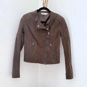 Hollister Brown Faux Suede Moto Jacket